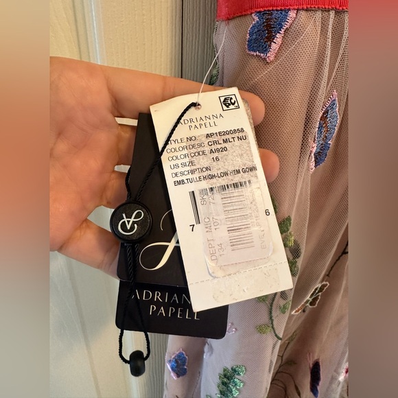 Adrianna Papell Multicolor Floral High Low Dress - Picture 4 of 4